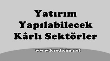 Yatırım Yapılacak En Karlı Sektörler