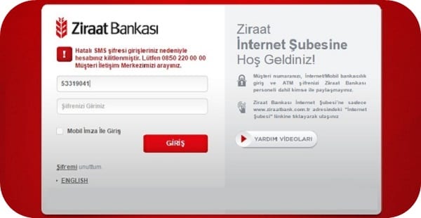Ziraat bankasi internet bankaciligi sifresi ogrenme